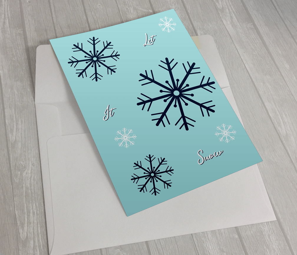 mockup of let it snow card