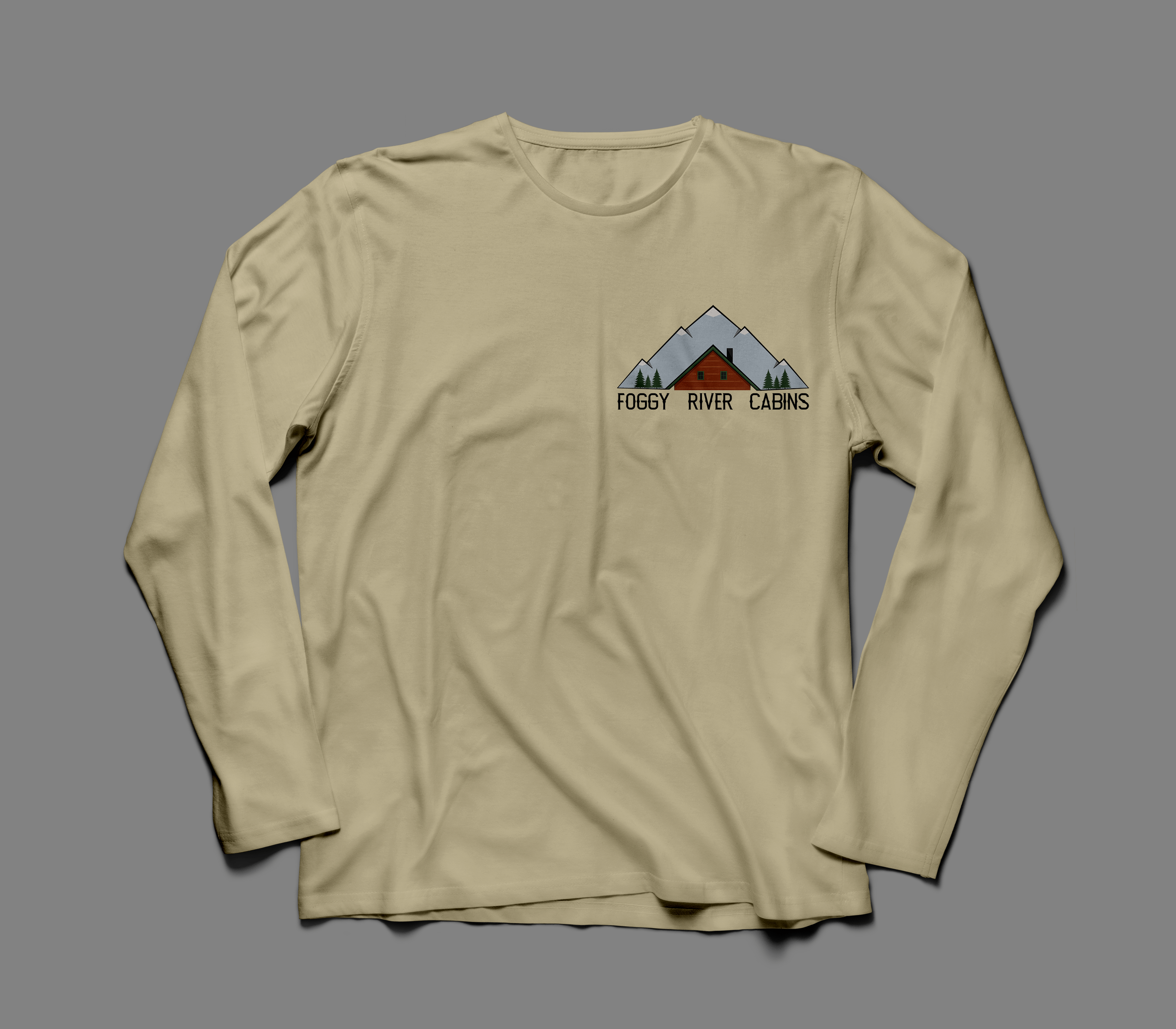 mockup of cabin logo on shirt