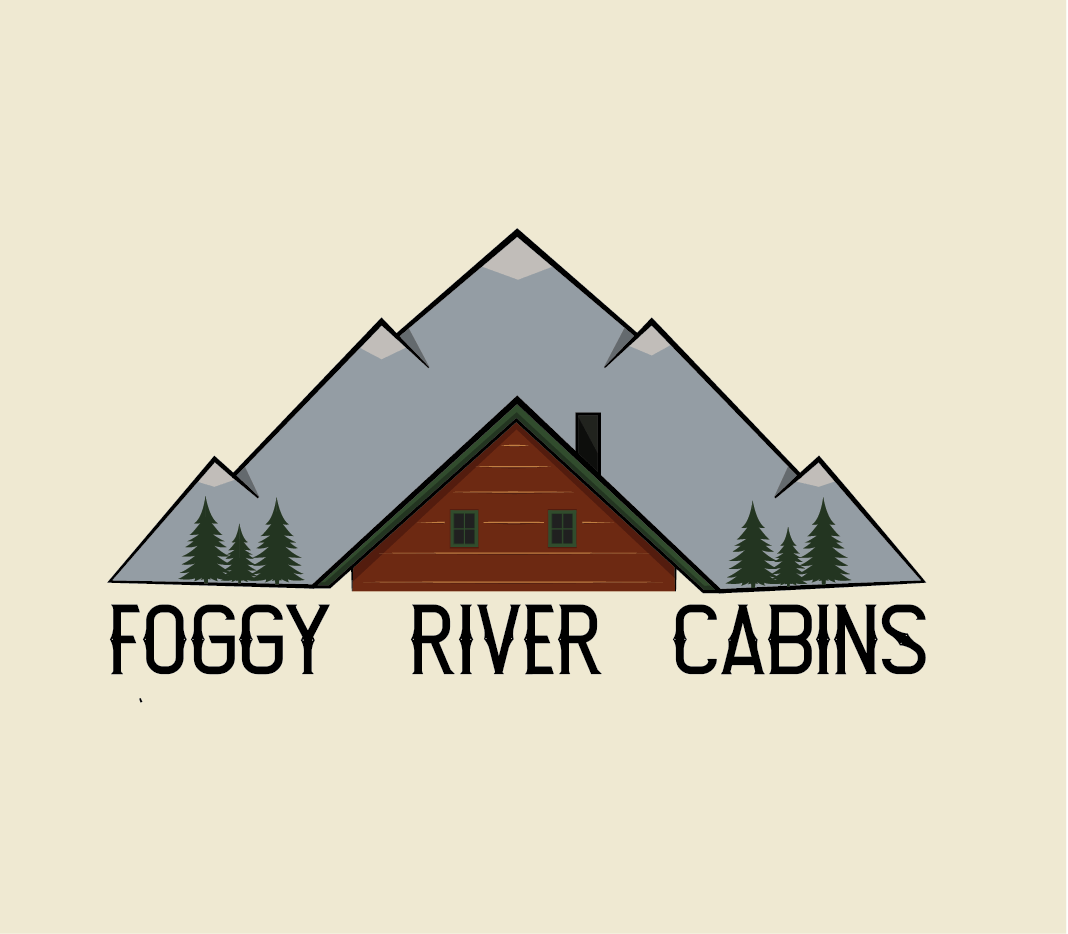 foggy river cabin logo